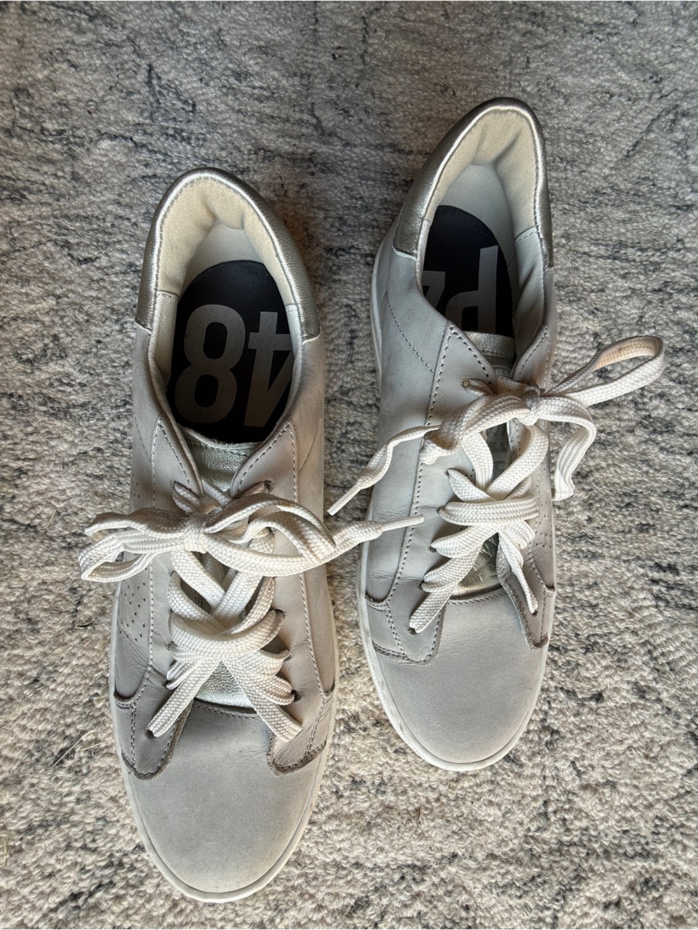 P448 Women’s Thea Platform Sneakers in grey with silver accents Size 39